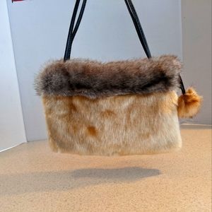 Locally crafted furry winter purse. New